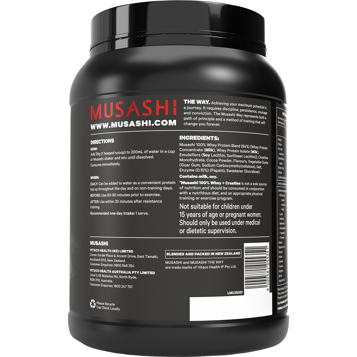 Musashi 100% Whey + Creatine 900g